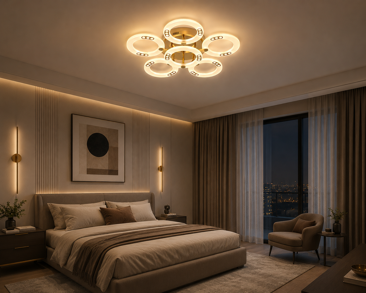 6 Light Surface Modern Chandelier