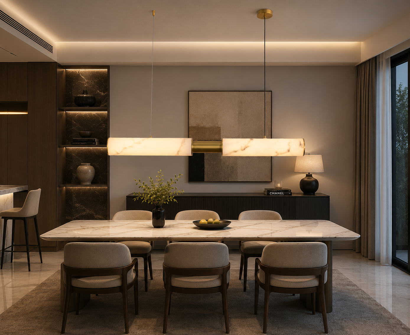 1000MM Faux Marble LED Light Chandelier Lighting Lamp