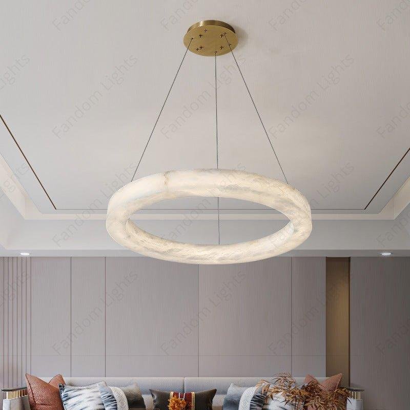 400 MM Alabaster CHANDELIER CEILING LIGHTS HANGING LAMP