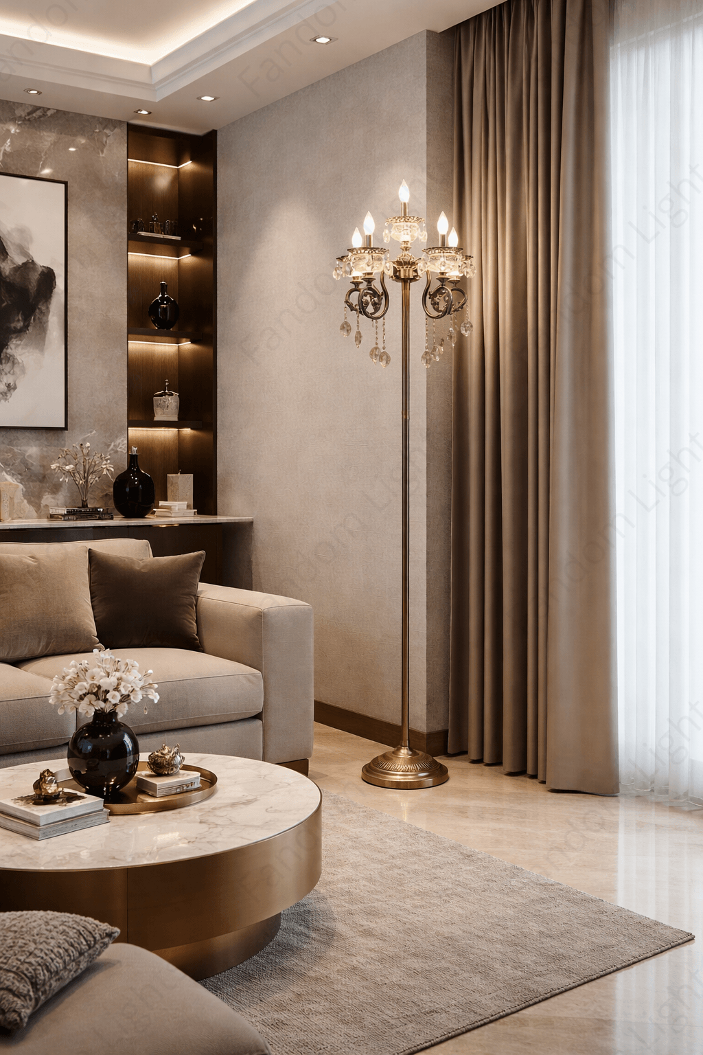 Italian 6 Light Floor lamp Living Room Light for Home Lighting Standing lamp