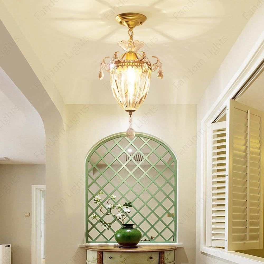Brass Vintage Gold Glass Pendant Ceiling Light