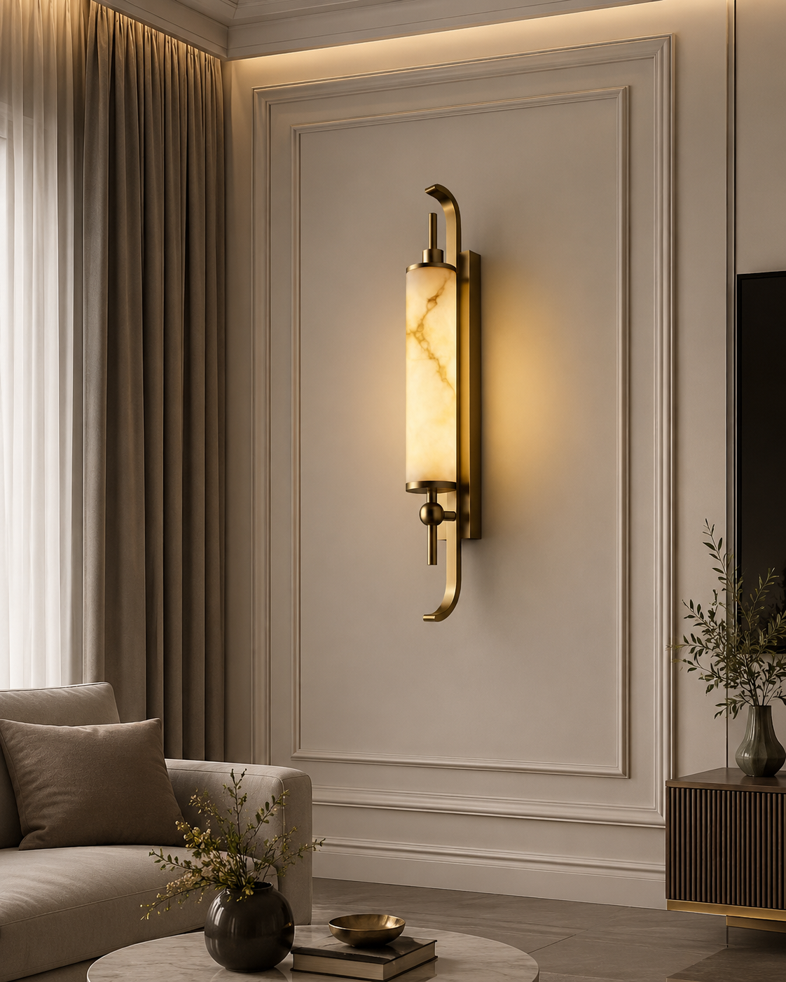 LED Faux Stone Gold Frost Wall Light Living Dining Bedside Light