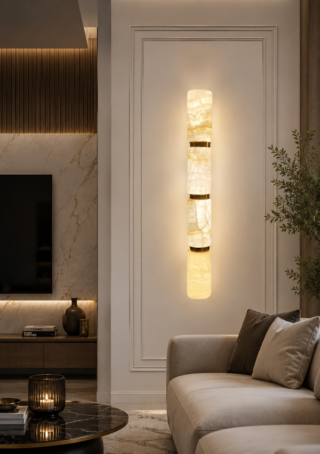 LED Stone Gold Frost Wall Light Living Dining Bedside Light