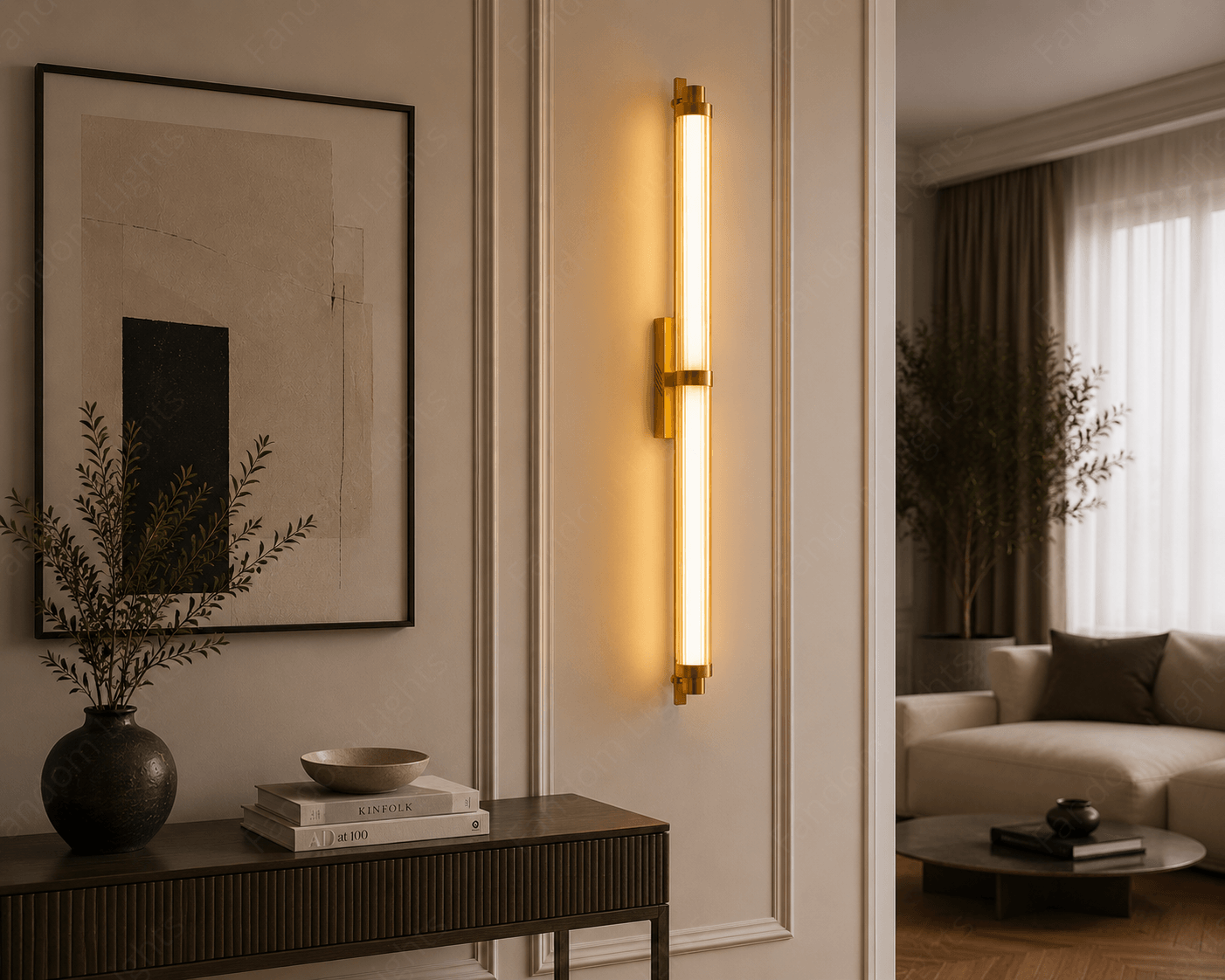 LED 650MM Gold Modern Wall Light Living Dining Wall Light
