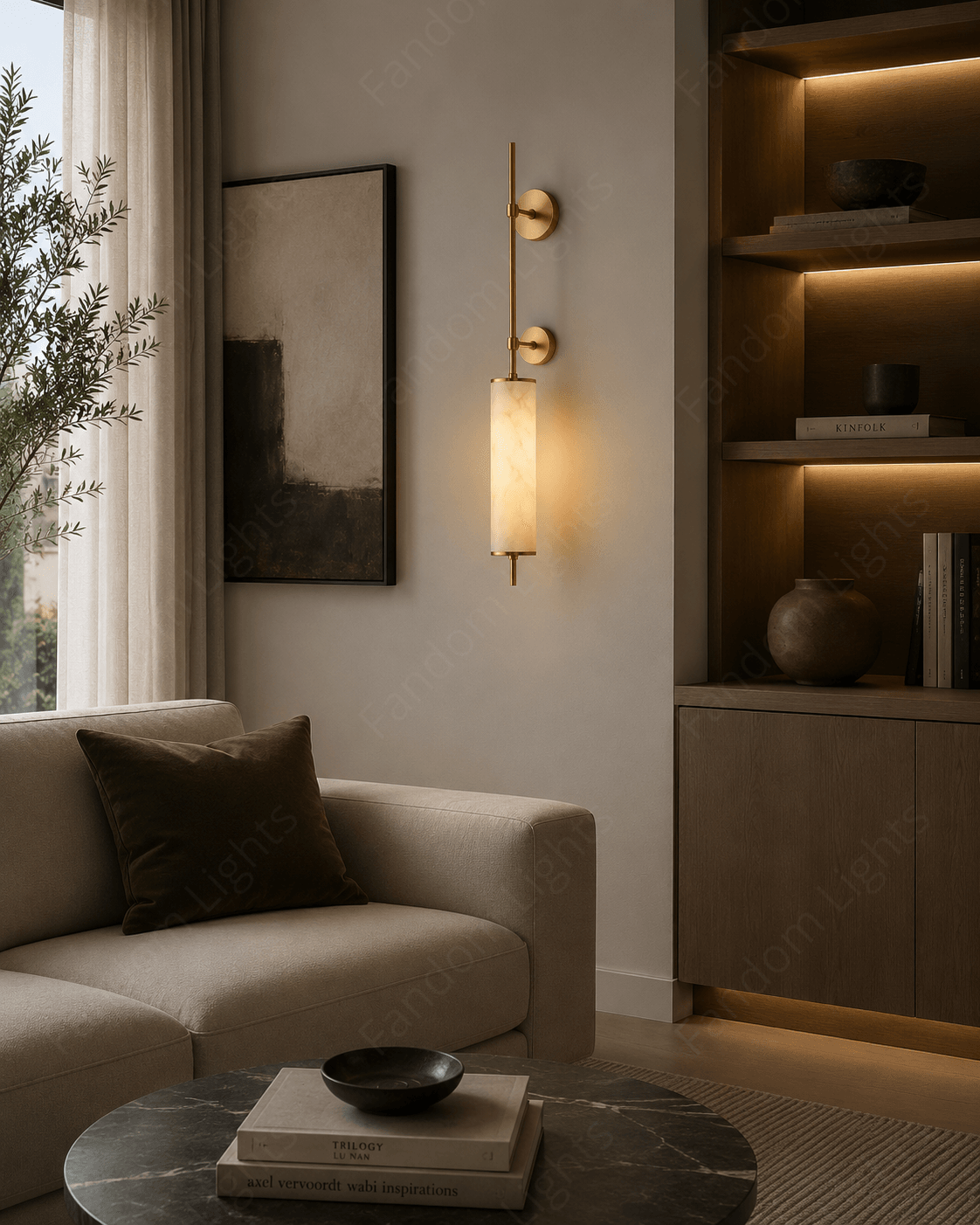 LED Faux Stone Gold Wall Light Living Dining Bedside Light